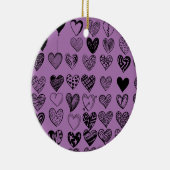 Adorable Black Heart Scribble Zeichnend Keramik Or Keramik Ornament (Rechts)