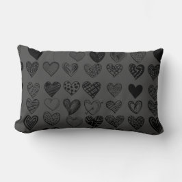Adorable Black Heart Scribble Zeichnend Lendenkissen