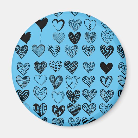 Adorable Black Heart Scribble Zeichnend Magnet (Vorne)