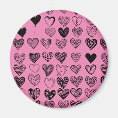 Adorable Black Heart Scribble Zeichnend Magnet (Vorne)