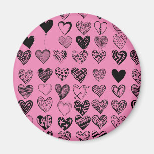 Adorable Black Heart Scribble Zeichnend Magnet