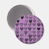 Adorable Black Heart Scribble Zeichnend Magnet (Vorderseite/Rückseite)