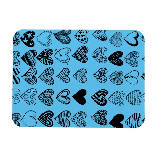 Adorable Black Heart Scribble Zeichnend Magnet (Horizontal)