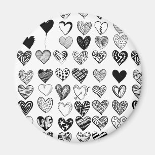 Adorable Black Heart Scribble Zeichnend Magnet