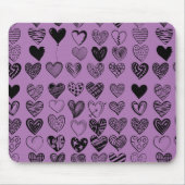 Adorable Black Heart Scribble Zeichnend Maus Pad Mousepad (Vorne)