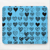Adorable Black Heart Scribble Zeichnend Maus Pad Mousepad (Vorne)