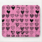 Adorable Black Heart Scribble Zeichnend Maus Pad Mousepad (Vorne)