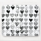 Adorable Black Heart Scribble Zeichnend Mousepad (Vorne)
