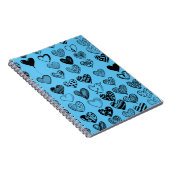 Adorable Black Heart Scribble Zeichnend Notebook Notizblock (Rechte Seite)