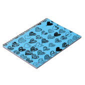 Adorable Black Heart Scribble Zeichnend Notebook Notizblock (Linke Seite)