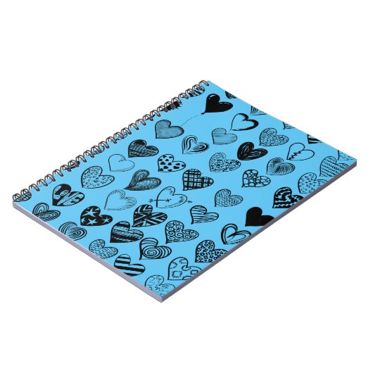 Adorable Black Heart Scribble Zeichnend Notebook Notizblock (Linke Seite)