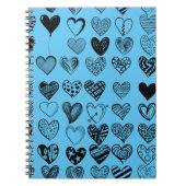 Adorable Black Heart Scribble Zeichnend Notebook Notizblock (Vorderseite)