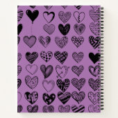 Adorable Black Heart Scribble Zeichnend Notebook Notizblock (Rückseite)