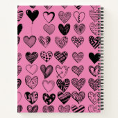 Adorable Black Heart Scribble Zeichnend Notebook Notizblock (Rückseite)