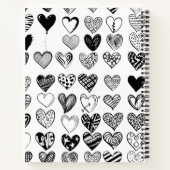 Adorable Black Heart Scribble Zeichnend Notizblock (Rückseite)