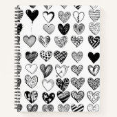 Adorable Black Heart Scribble Zeichnend Notizblock (Vorderseite)