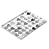 Adorable Black Heart Scribble Zeichnend Notizblock (Linke Seite)