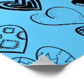 Adorable Black Heart Scribble Zeichnend Poster (Ecke)