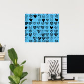 Adorable Black Heart Scribble Zeichnend Poster (Heimbüro)