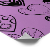 Adorable Black Heart Scribble Zeichnend Poster (Ecke)