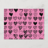 Adorable Black Heart Scribble Zeichnend Postkarte (Vorderseite)