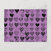 Adorable Black Heart Scribble Zeichnend Postkarte (Vorderseite)
