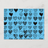 Adorable Black Heart Scribble Zeichnend Postkarte (Vorderseite)