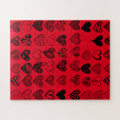 Adorable Black Heart Scribble Zeichnend Puzzle (Horizontal)