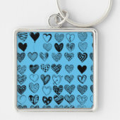 Adorable Black Heart Scribble Zeichnend Schlüssela Schlüsselanhänger (Vorne)