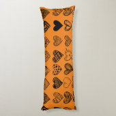 Adorable Black Heart Scribble Zeichnend Seitenschläferkissen (Rückseite (Vertikal))