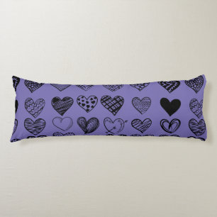 Adorable Black Heart Scribble Zeichnend Seitenschläferkissen