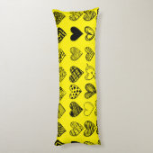 Adorable Black Heart Scribble Zeichnend Seitenschläferkissen (Rückseite (Vertikal))