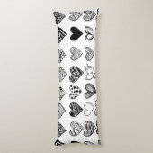 Adorable Black Heart Scribble Zeichnend Seitenschläferkissen (Rückseite (Vertikal))