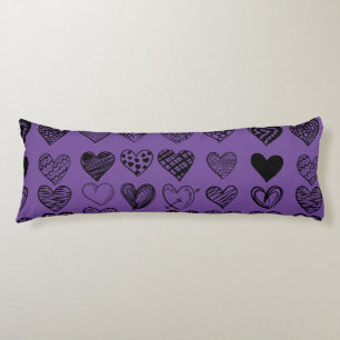 Adorable Black Heart Scribble Zeichnend Seitenschläferkissen