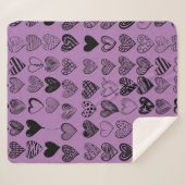 Adorable Black Heart Scribble Zeichnend Sherpa Bla Sherpadecke (Vorderseite (Horizontal))