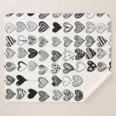 Adorable Black Heart Scribble Zeichnend Sherpadecke (Vorderseite (Horizontal))