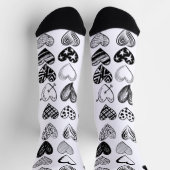 Adorable Black Heart Scribble Zeichnend Socken (Oben)