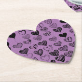 Adorable Black Heart Scribble Zeichnend Square Pap Untersetzer (angewinkelt)