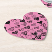 Adorable Black Heart Scribble Zeichnend Square Pap Untersetzer (angewinkelt)