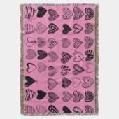 Adorable Black Heart Scribble Zeichnend Throw Blan Decke (Vorderseite Vertikal)