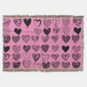 Adorable Black Heart Scribble Zeichnend Throw Blan Decke (Vorderseite)