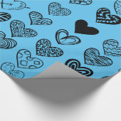 Adorable Black Heart Scribble Zeichnend Wrapping P Geschenkpapier (Ecke)