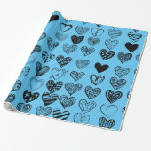 Adorable Black Heart Scribble Zeichnend Wrapping P Geschenkpapier (Ungerollt)