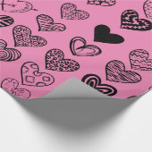 Adorable Black Heart Scribble Zeichnend Wrapping P Geschenkpapier (Ecke)