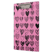 Adorable Black Heart Scribble Zeichnend Zwischenab Klemmbrett (Links)