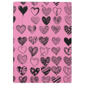 Adorable Black Heart Scribble Zeichnend Zwischenab Klemmbrett (Rückseite)