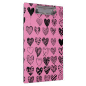 Adorable Black Heart Scribble Zeichnend Zwischenab Klemmbrett (Rechts)