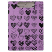 Adorable Black Heart Scribble Zeichnend Zwischenab Klemmbrett (Vorderseite)