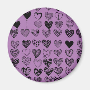 Adorable Black Heart Scribe Zeichne Magnet