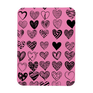 Adorable Black Heart Scribe Zeichne Magnet